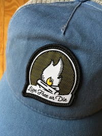 Image 2 of Blue/Grey Campfire Logo Trucker Hat