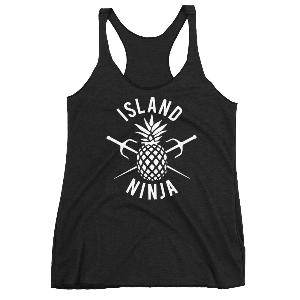 Women's Black racer back tri-blend Tank | Island Ninja
