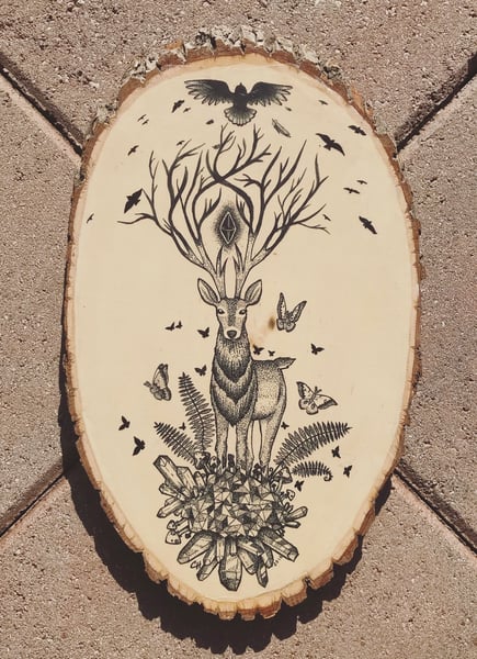 Image of Stag on Wood