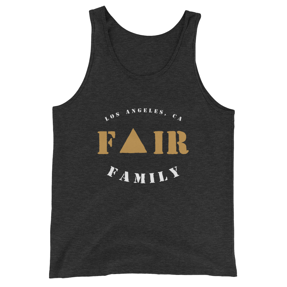 Image of Tank Top Fair Family Stencil - Charcoal-black Triblend