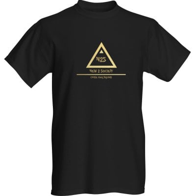 Image of New 2 Society black and gold prymid tee 