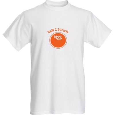 Image of New 2 Society White + Orange tee