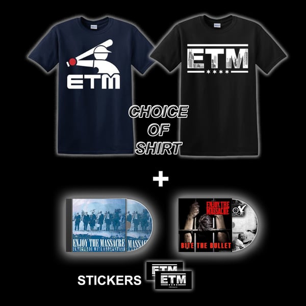 Image of CHOICE OF SHIRT + CD'S AND STICKERS DEAL