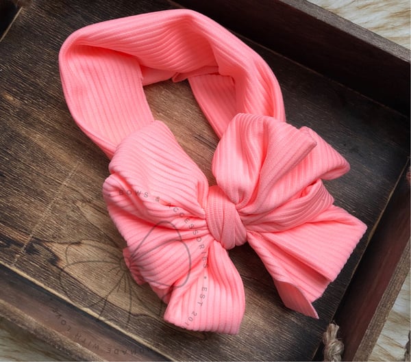 Image of Ribbed texture Neon Peach wrap