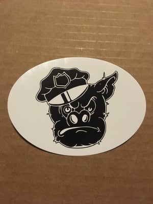 Image of Pig Head Sticker (Oval)