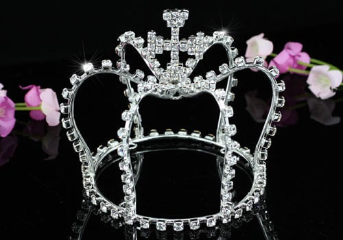 Image of IP.1539 Sparkling Crystal Full Mini Tiara Prince Crown