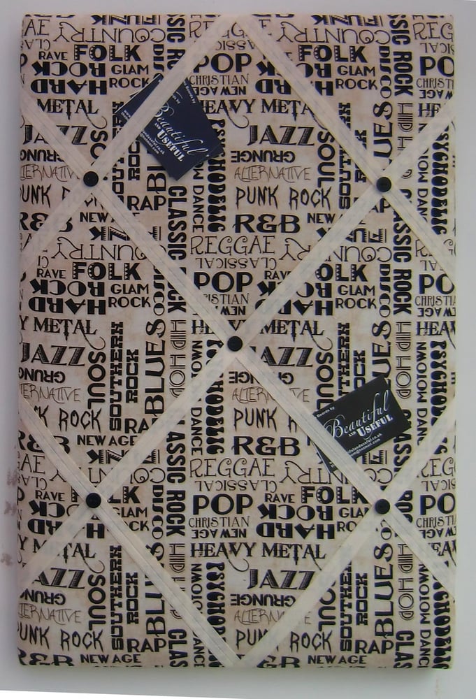 Image of Music Genre Fabric covered Box Framed Memo Board