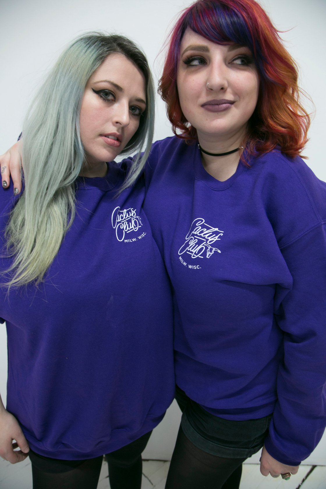 Image of Cactus Club sweatshirt (black & purple)