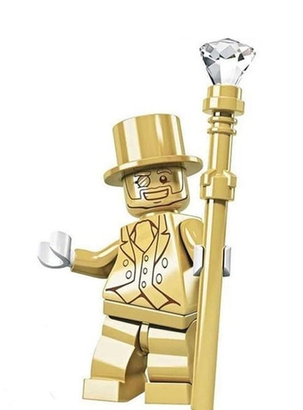 Image of Mr Gold Custom Lego compatible minifigure