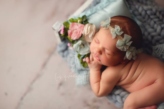Image of Mint tulle bows headband