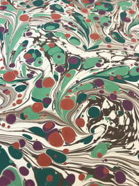 Image 1 of Marbled Paper #13 'Floral Botanical' Marbled Paper