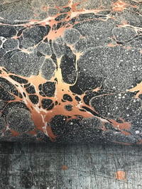 Image 1 of Marbled Paper #65 'Copper Space' with metallic copper vein