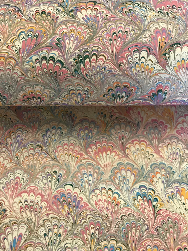 Image of Marbled Paper #42 'Pastel Peacock' design