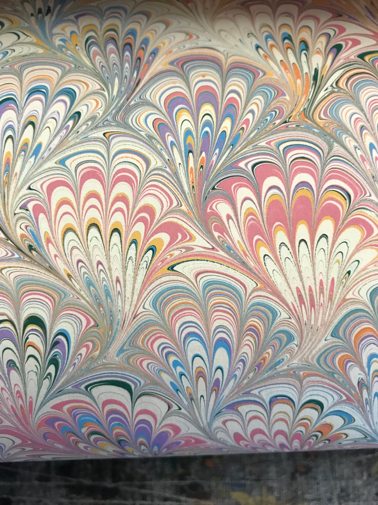 Image of Marbled Paper #42 'Pastel Peacock' design