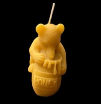 Image 1 of Large Beeswax Candle (Bear with Honeypot)