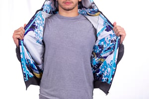 Image of Haga' "Great Wave" Charcoal Hoodie (ADULT)