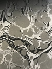 Image 3 of Marbled Paper #89 'Black & Silver vein on Grey' 