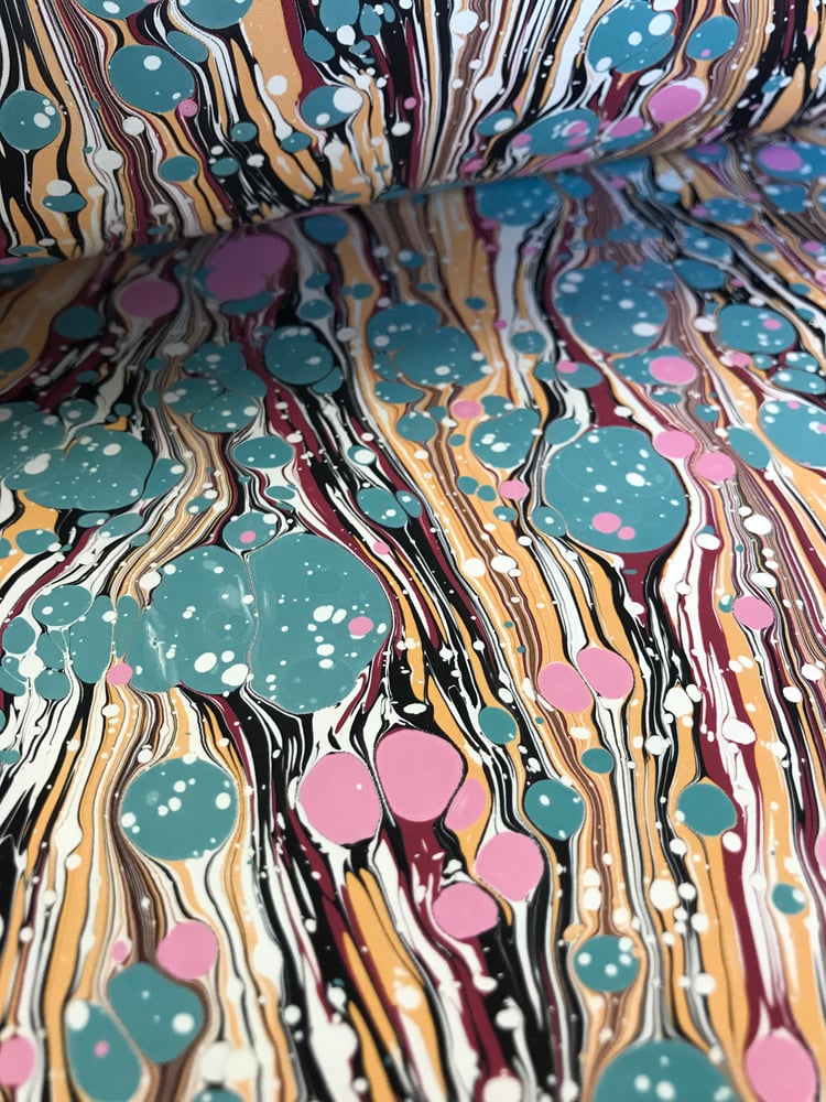 Image of Marbled Paper #23 'Turquoise Spot'