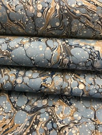 Image 2 of Marbled Paper #37 'Blue Stone' marbled paper design