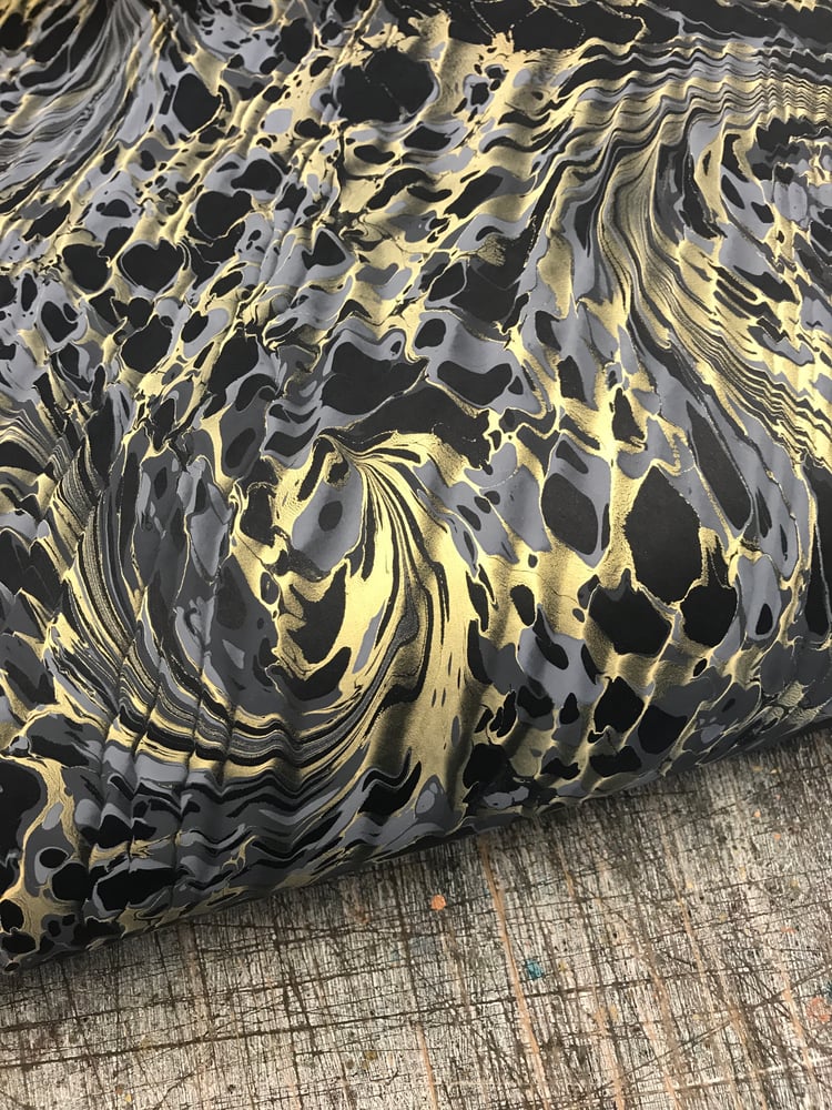 Image of Marbled Paper #92 'Gatsby' on black  