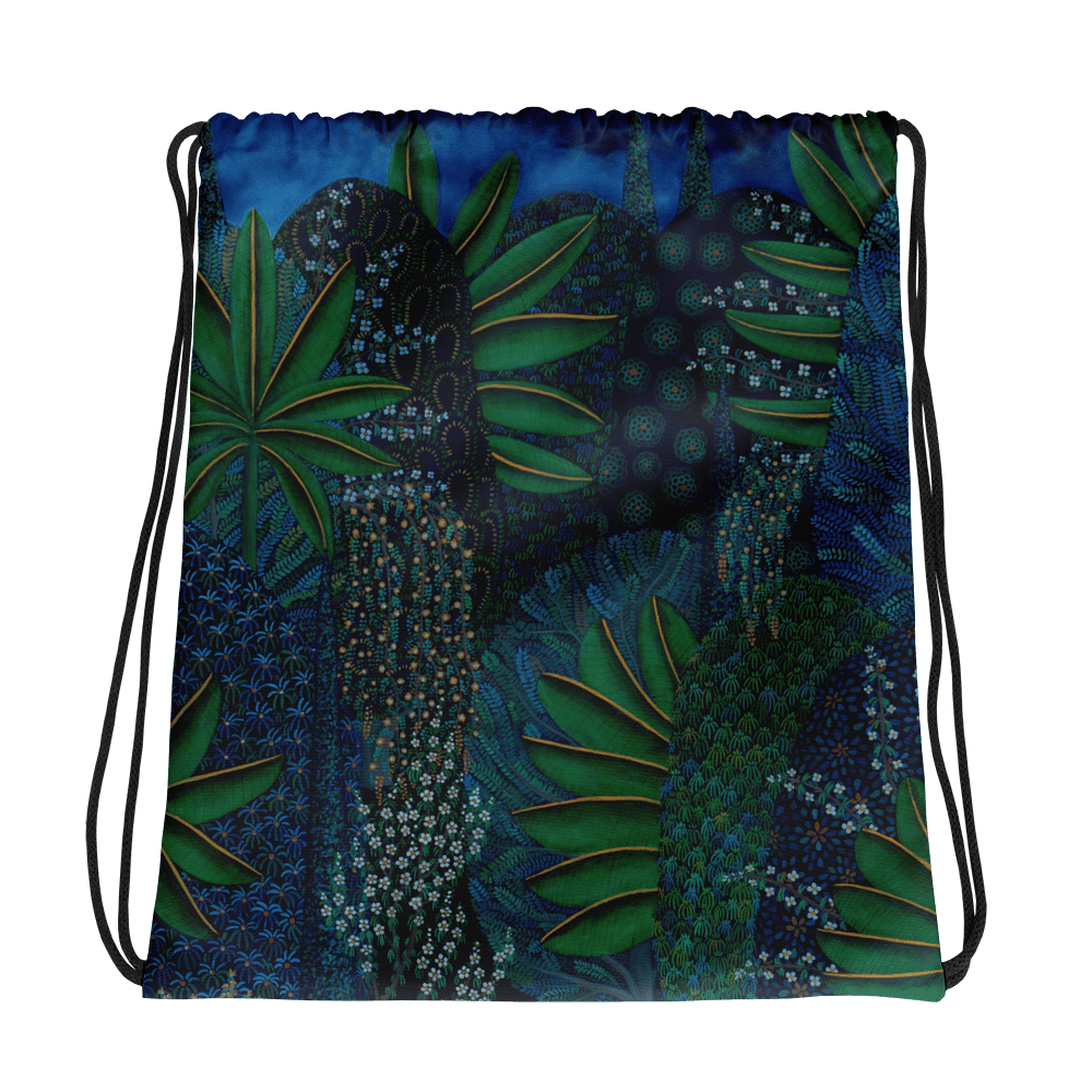 Image of Green Garden Drawstring Bag