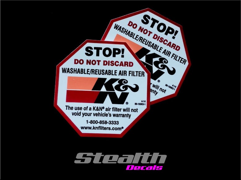 Image of 2x K&N Filter STOP Stickers