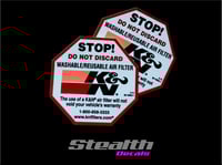 2x K&N Filter STOP Stickers