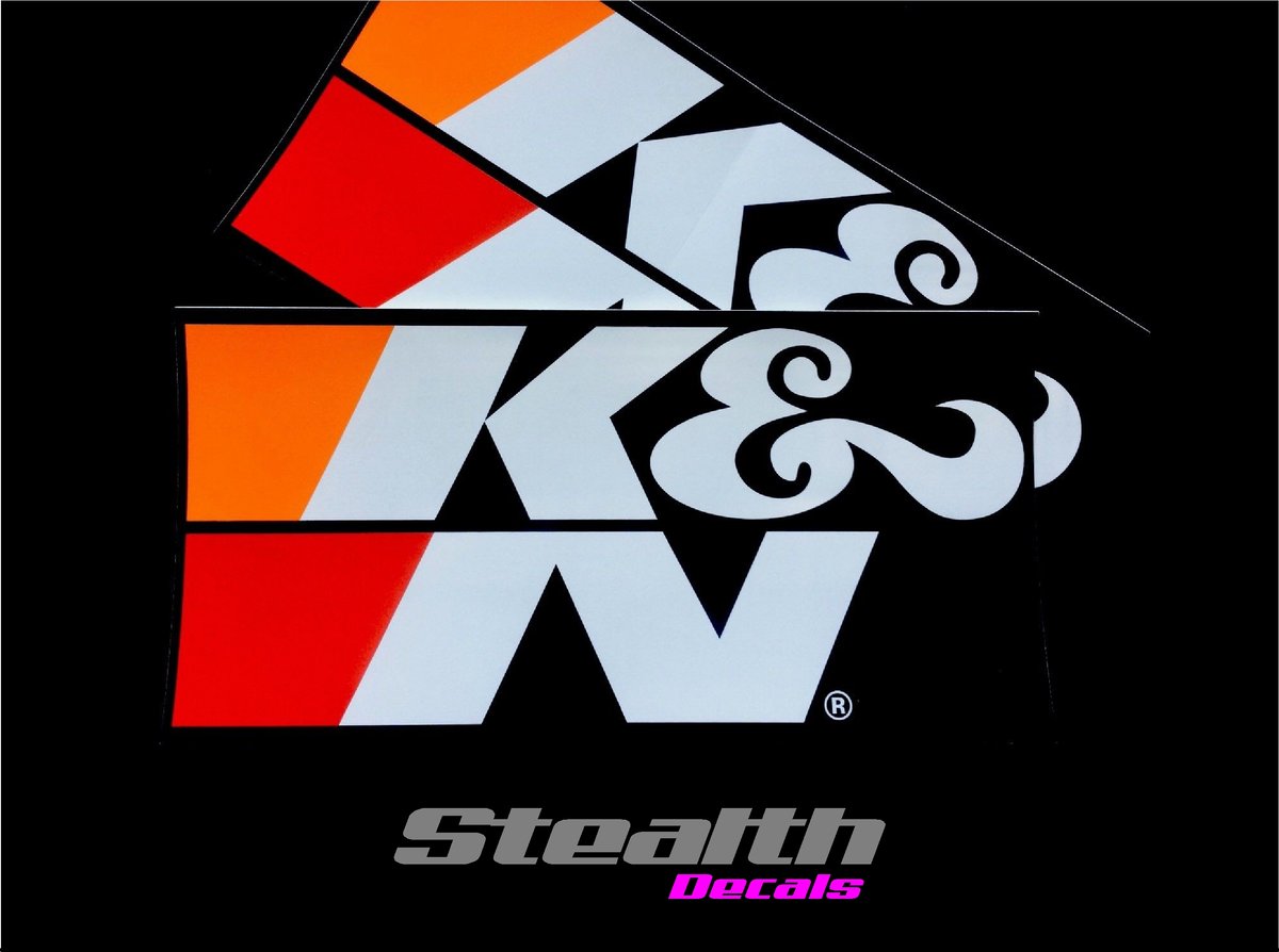 2x Large K&N Filter Stickers | Stealth Decals