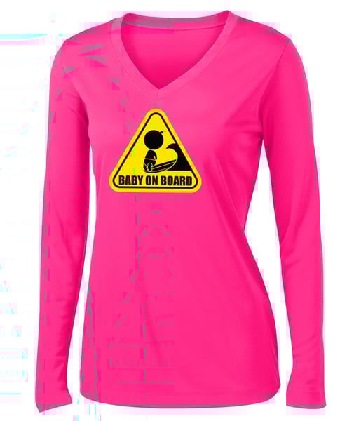 Image of Baby On Board Surf Shirt. Ladies Longsleeve