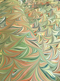 Image 5 of Marbled Paper #61 - Combed design - spring colour palette