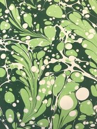 Image 2 of Marbled Paper #81 Green 'Spruce'