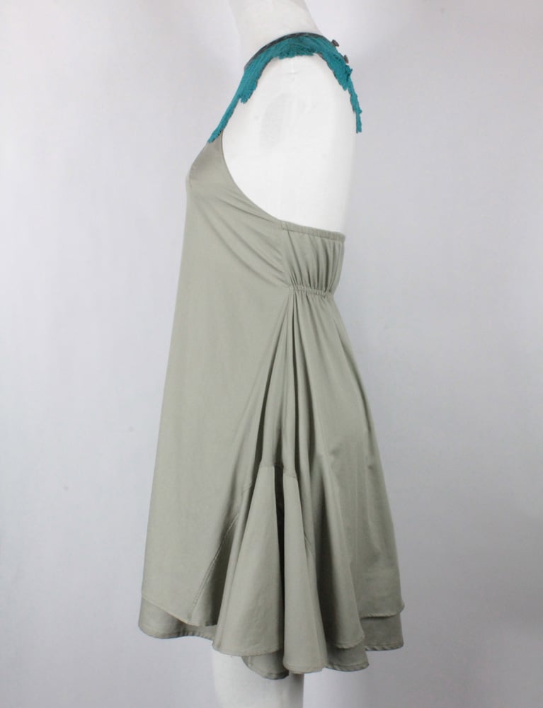 Image of Turquoise and Pearl Gray Monique Dress
