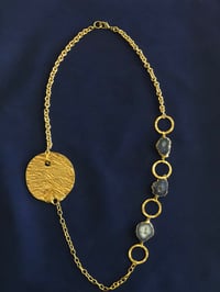 Image 2 of blue agate gold chain