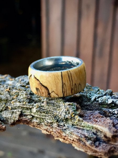 Image of Exotic handmade spaulted wood ring