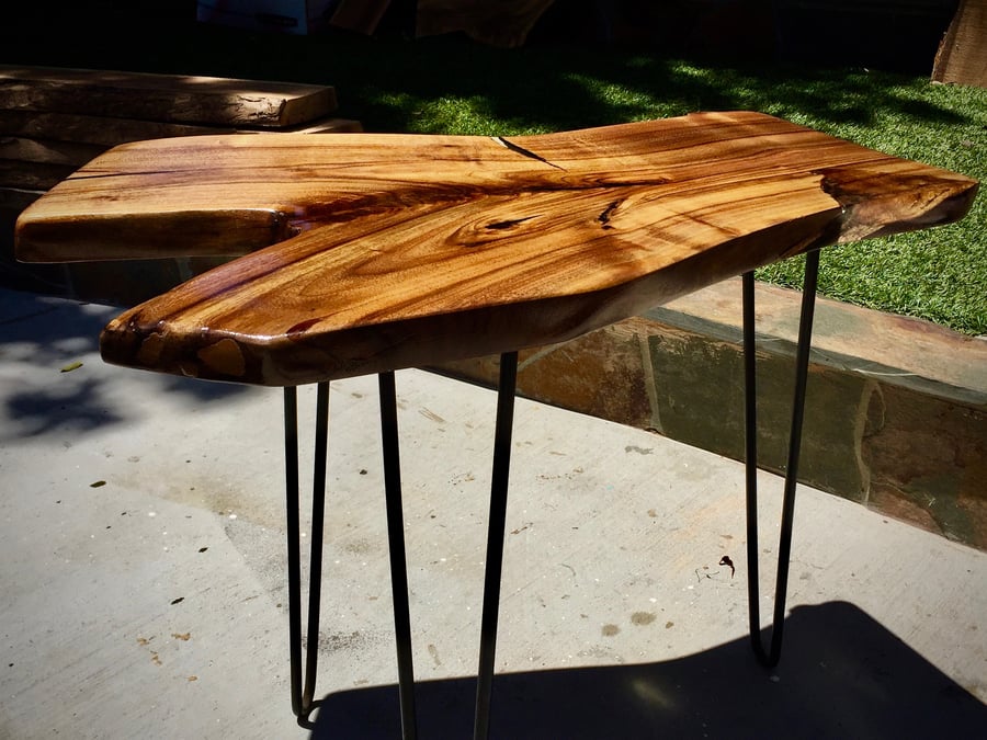 Image of Claro black walnut / resin  figured side table