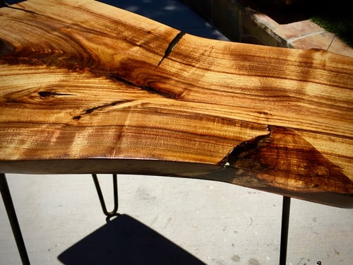 Image of Claro black walnut / resin figured side table