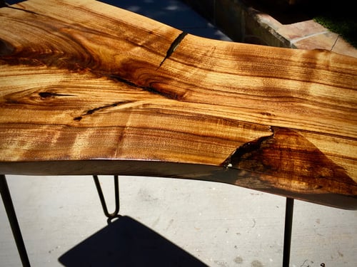 Image of Claro black walnut / resin  figured side table