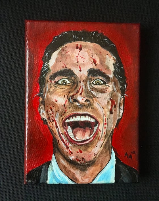 Image of Patrick Bateman. 5" x 7" Original Art 2010