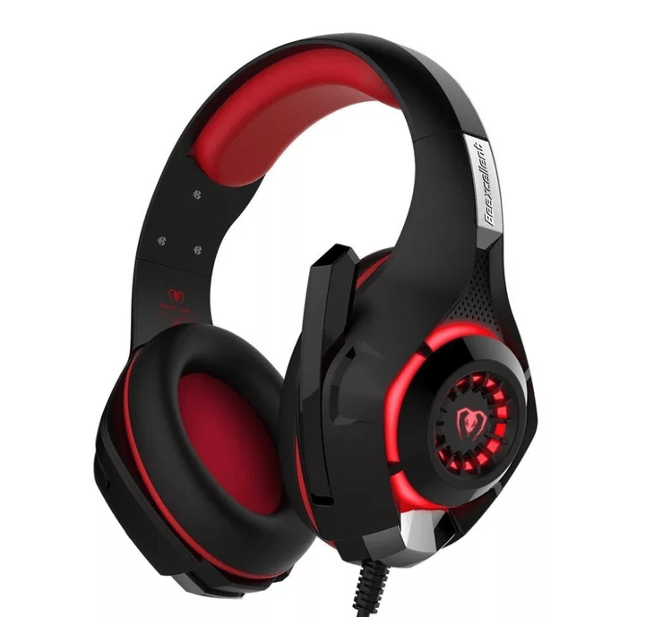 Red gaming headphones