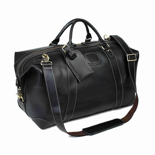 Image of Handmade Full Grain Leather Duffle Bag, Large Travel Bag, Mens Weekender Bag DZ07