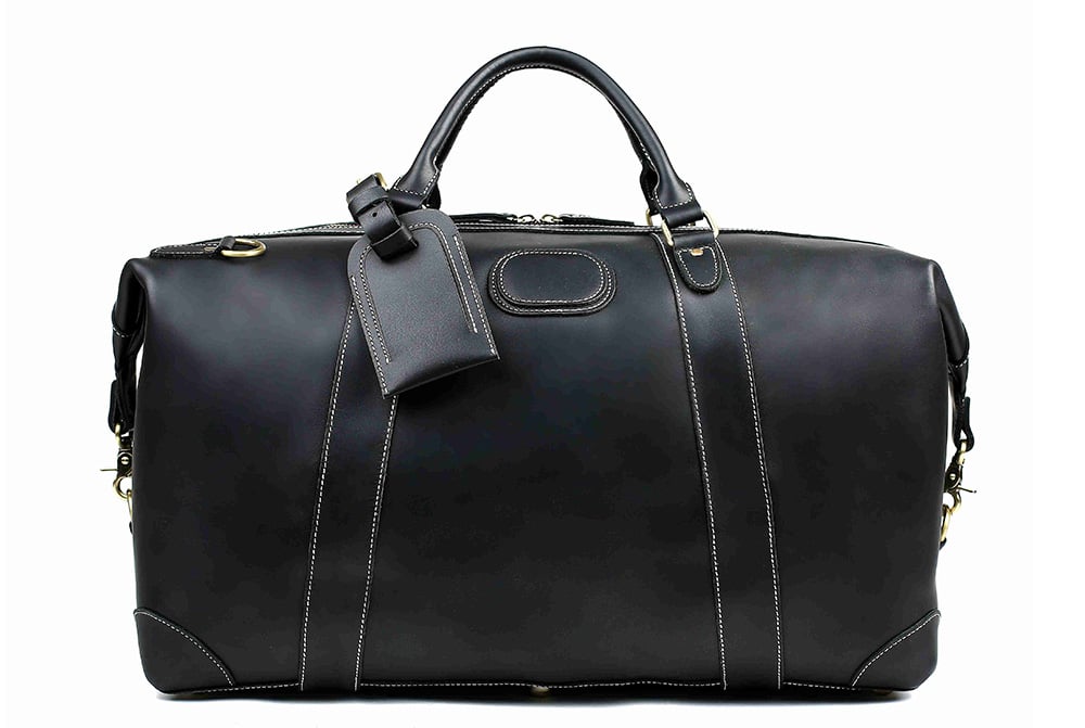 Image of Handmade Full Grain Leather Duffle Bag, Large Travel Bag, Mens Weekender Bag DZ07
