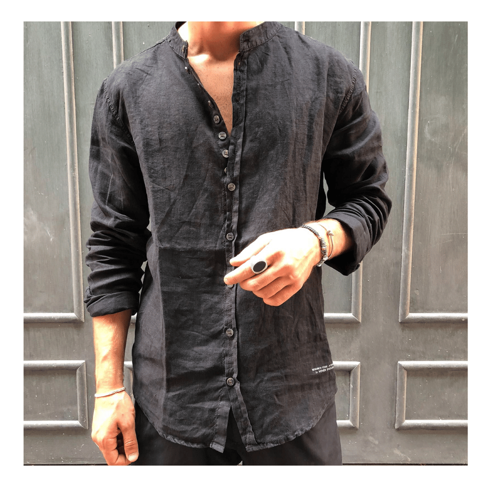 Camicia 2025 nera lino
