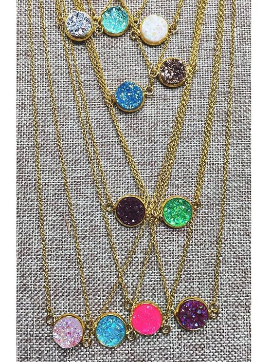 Image of Druzy necklaces 14k gold chain