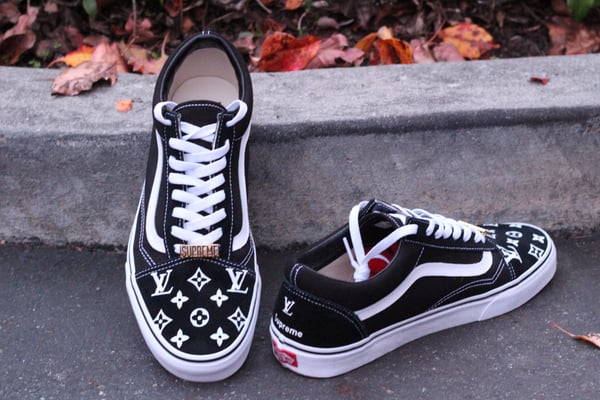 Image of Supreme x LV Vans Old Skool Custom BLACK