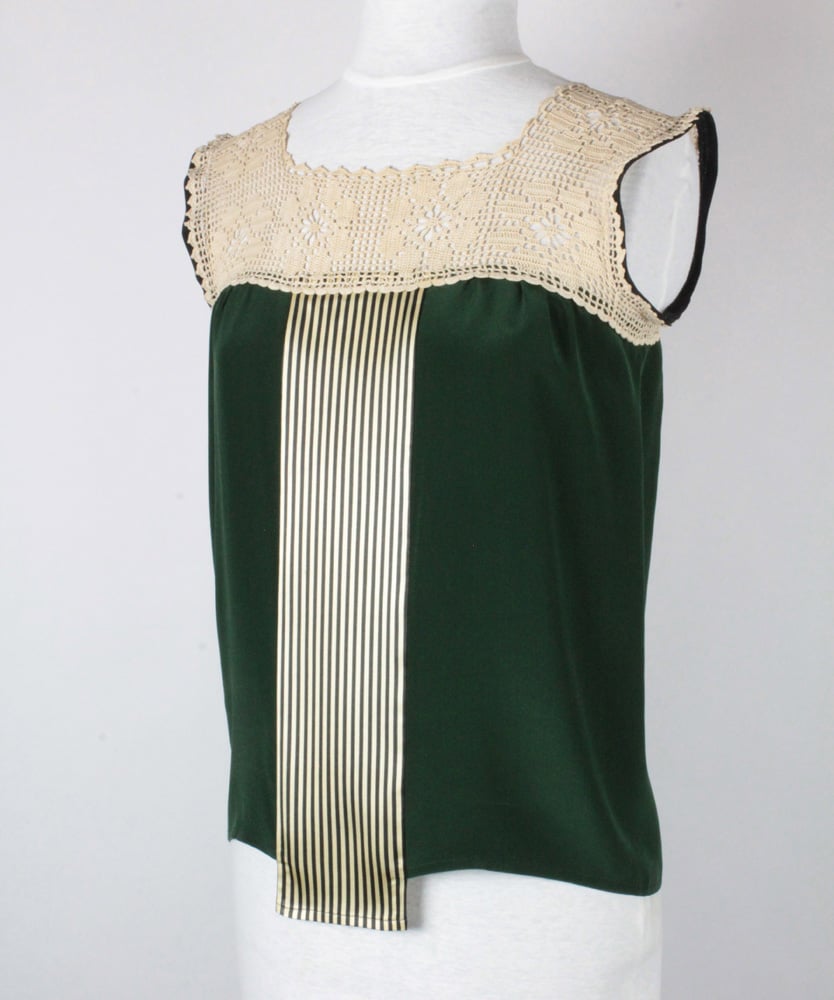 Image of Forest and Cream Nixie Blouse