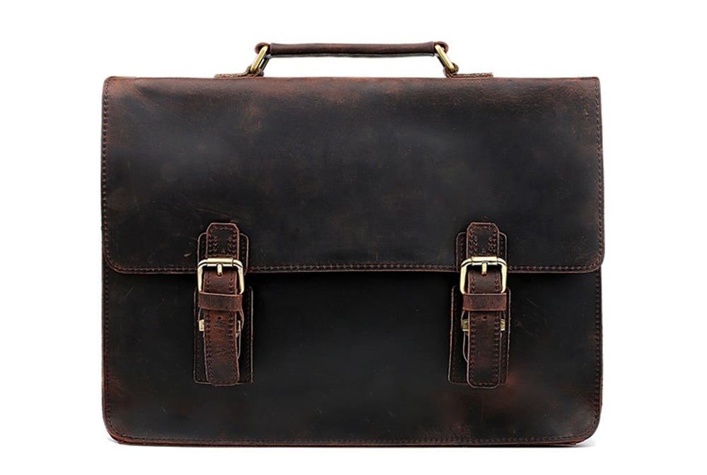 Image of 15'' Vintage Genuine Leather Briefcase, Messenger Bag, Laptop Bag 7035B-1