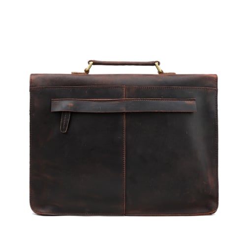 Image of 15'' Vintage Genuine Leather Briefcase, Messenger Bag, Laptop Bag 7035B-1