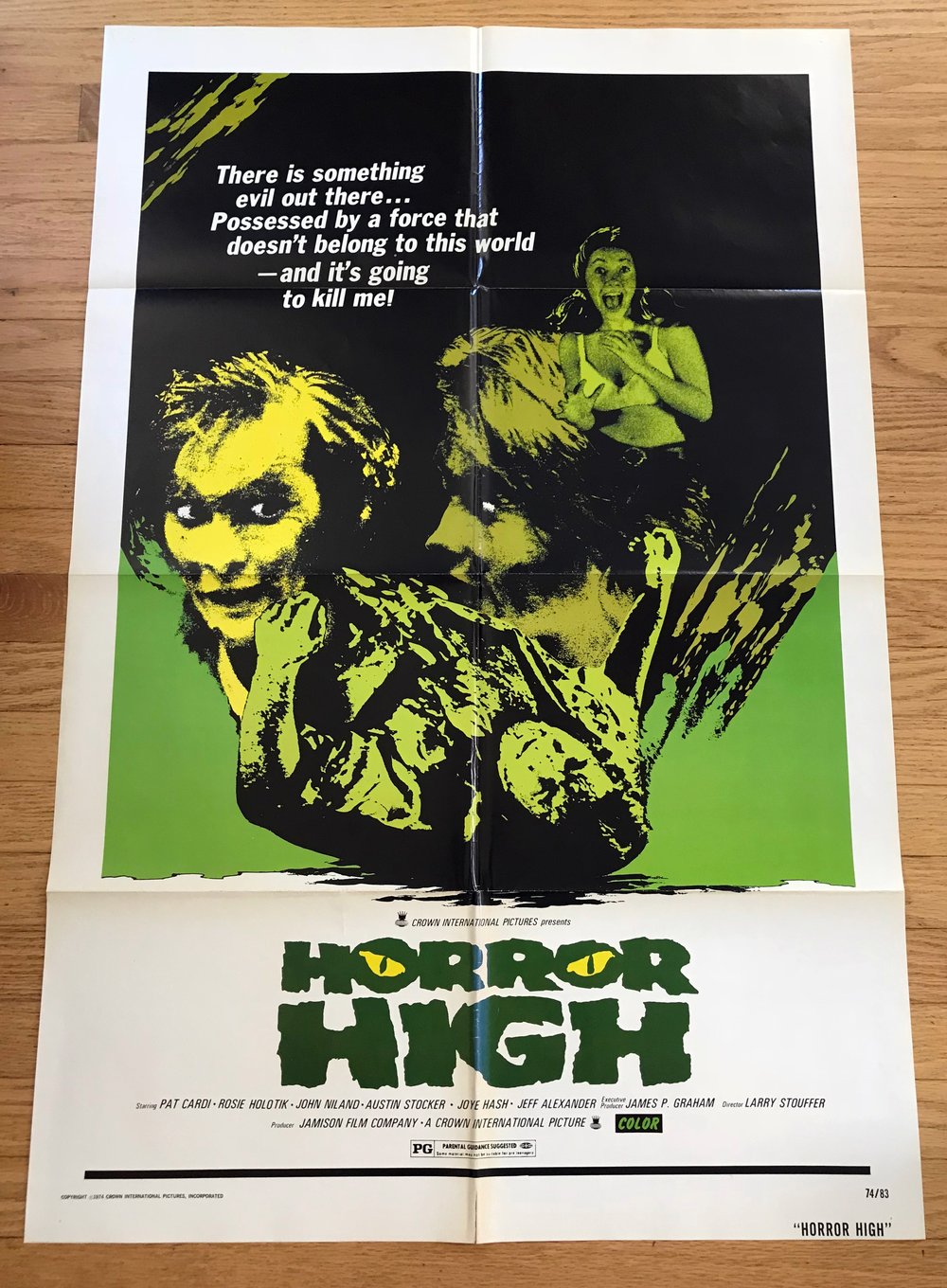 1974 HORROR HIGH aka TWISTED BRAIN Original U.S. One Sheet Movie Poster