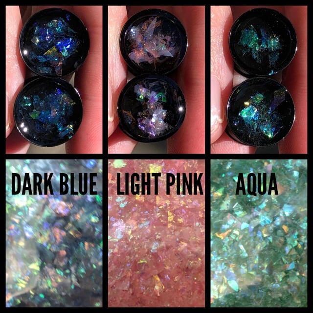 Image of Iridescent Flake Plugs (sizes 0g-2")