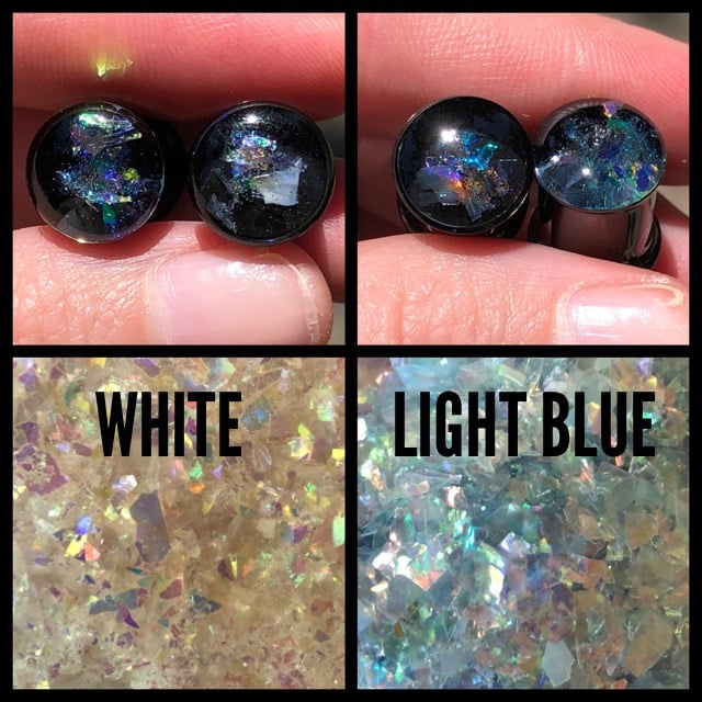 Image of Iridescent Flake Plugs (sizes 0g-2")